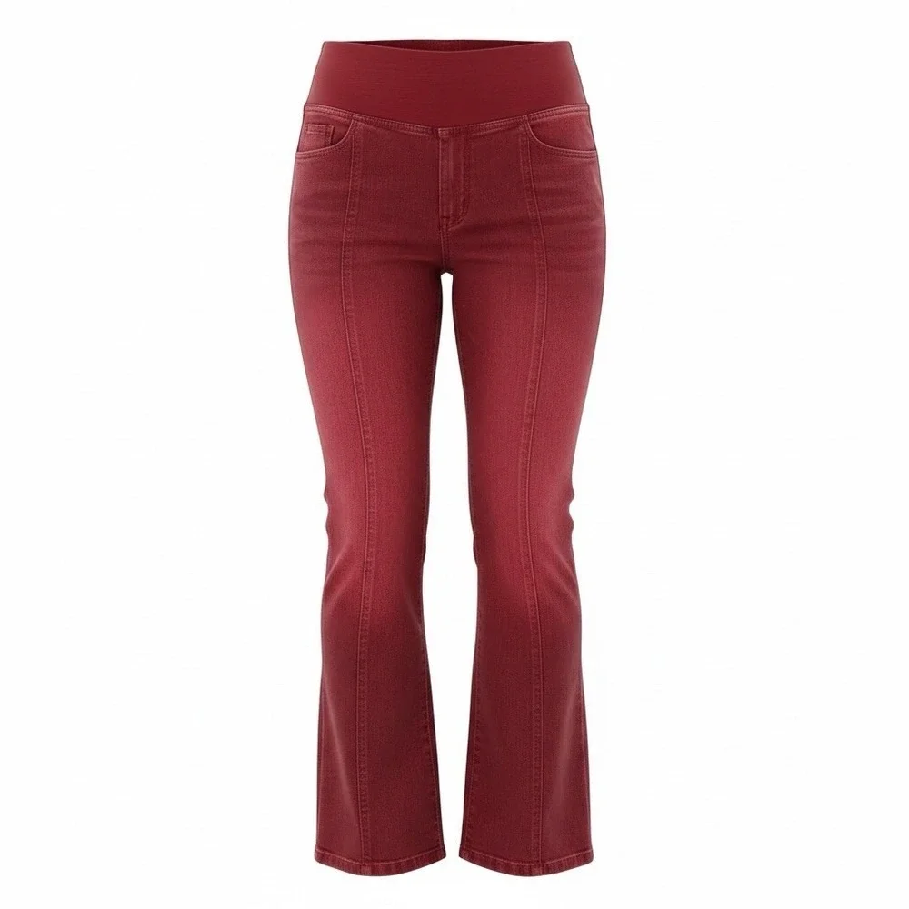 DG2 Diane Gilman Pull On Pants Womens Medium Red Stretch Jeggings 28x30